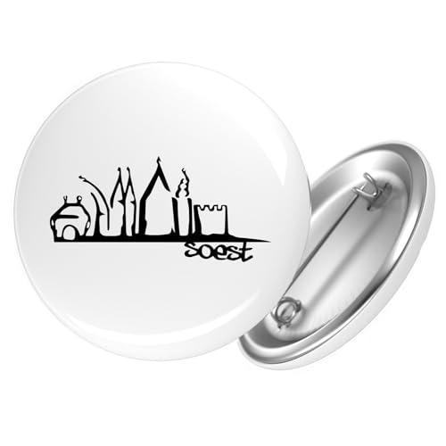 Hellweg Druckerei Button Soest Skyline Geschenk Größe 25mm Soest Geschenkidee von Hellweg Druckerei