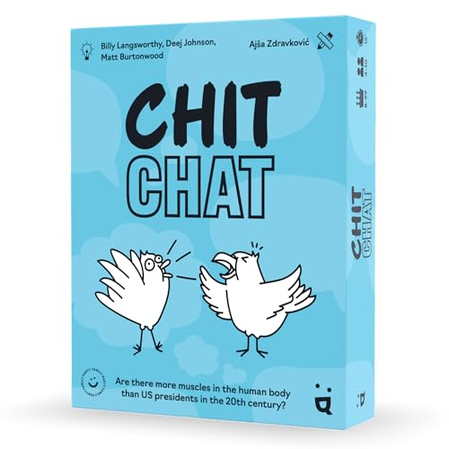 Helvetiq Chit Chat, Team-Party-Kartenspiel, ab 8 Jahren, 4–10 Spieler, 15 Minuten Spieldauer Helvetiq Chit Chat, Team-Party-Kartenspiel, ab 8 Jahren, 4–10 Spieler, 15 Minuten Spieldauer von Helvetiq