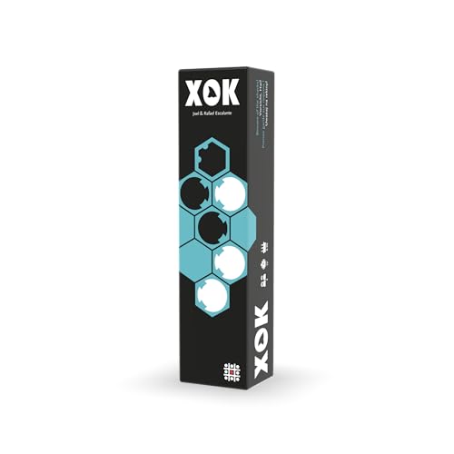Helvetiq: XOK - Strategisches Platzierungsspiel für 2 Spieler ab 8 Jahren - Fressen oder gefressen werden - Holzteile: 2x6 Haie, 2x14 Fische, Stoffmatte, Spielregel von Helvetiq