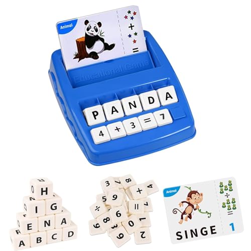 Buchstaben Lernen Spiele, Vorschulkind Lernspielzeug, Montessori Spielzeug, Fördern Sie das Logische Denkvermögen, die Worterkennungsfähigkeit und die Rechtschreibfähigkeit von Kindern, Blau von Helweet