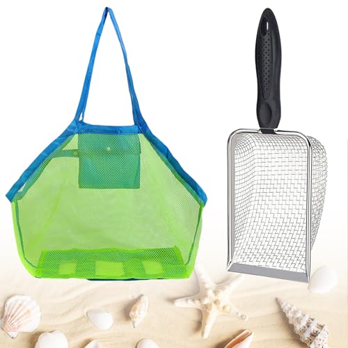 Strand Netz Schaufel, Strand Mesh Schaufel, Sandschaufel Kinder, mit Strandtasche Strandspielzeug Tasche, Sandspielzeug Tasche, Sandspielzeug Aufbewahrungstasche, Sandspielzeug Netztasche, 2 Stück Strand Netz Schaufel, Strand Mesh Schaufel, Sandschaufel Kinder, mit Strandtasche Strandspielzeug Tasche, Sandspielzeug Tasche, Sandspielzeug Aufbewahrungstasche, Sandspielzeug Netztasche, 2 Stück von Helweet