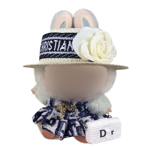 Hemaisu 4-teiliges Luxus-Puppen-Outfit-Set | Hut, Magie - Tape-Kleid, Tasche & Schleife für La Bubu-Puppenkleidungskollektion Hemaisu 4-teiliges Luxus-Puppen-Outfit-Set | Hut, Magie - Tape-Kleid, Tasche & Schleife für La Bubu-Puppenkleidungskollektion von Hemaisu