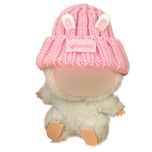 Hemaisu Niedliche, handgefertigte Strickmütze mit entzückenden Hasenohren für 20 cm – unter Puppen The Monster La Bubu Macaron (Rosa) von Hemaisu
