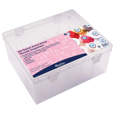 Hemline Kunststoffbox für 20 Overlock Fadenspulen Transparent 29,5x25x13,5cm - 1 Stk von Hemline