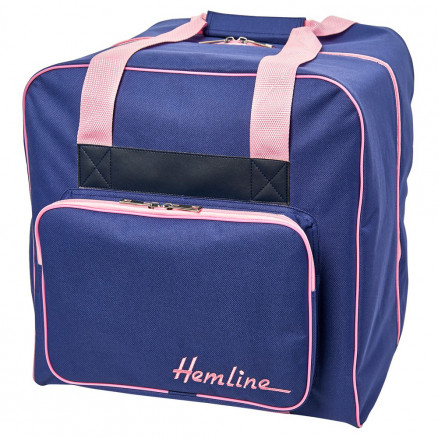 Hemline Overlock-Nähtasche Retro Klein Blau/Rosa 39x32x36cm von Hemline