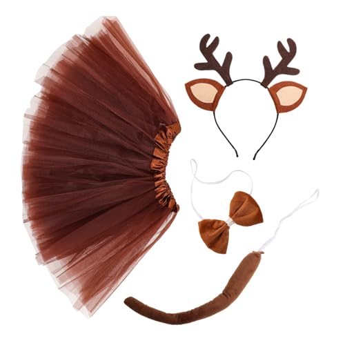 Hemobllo 1 Satz Geweih-Stirnband-Set Elch Tierrentier Tierohren-Stirnband und Tutu-Rock tierische stirnbänder Outfit Geweih Kopfbedeckung Tierparty-Kostümzubehör Mesh-Tuch Kaffee Hemobllo 1 Satz Geweih-Stirnband-Set Elch Tierrentier Tierohren-Stirnband und Tutu-Rock tierische stirnbänder Outfit Geweih Kopfbedeckung Tierparty-Kostümzubehör Mesh-Tuch Kaffee von Hemobllo