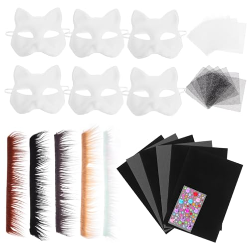 Hemobllo 1 Satz Katzenmasken-Set halbe Katzenmaske Katzenmaskenbasen katze gesichtsmaske Tiermaskenbasis tiermasken selber machen Katzenmasken aus Papier Bemalbare Tiermaske Plastik Schwarz Hemobllo 1 Satz Katzenmasken-Set halbe Katzenmaske Katzenmaskenbasen katze gesichtsmaske Tiermaskenbasis tiermasken selber machen Katzenmasken aus Papier Bemalbare Tiermaske Plastik Schwarz von Hemobllo