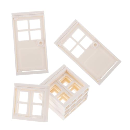 Hemobllo 1 Set Kunststoff Puppenhaus Fenster Und Türen Miniatur Fenster Und Puppenhaus Türen Fensterrahmen Modell Für Mini Möbel Zubehör von Hemobllo
