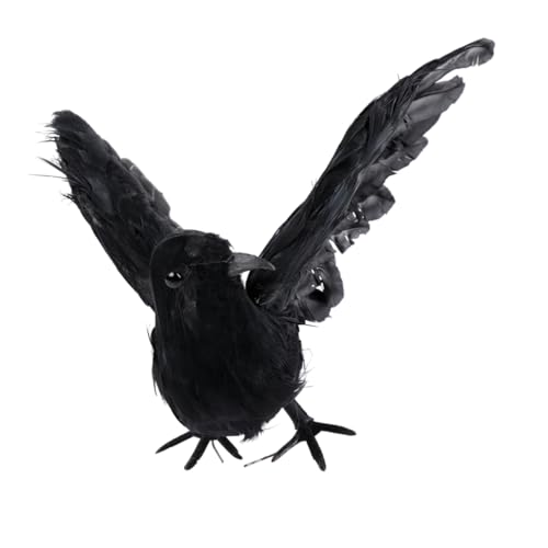 Hemobllo 1 Stück Halloween Simulierte Krähe Realistische Krähenstütze Halloween-Requisite Halloween-krähe Krähenvogel- Stimulierte Krähe Krähe-Modell Black von Hemobllo