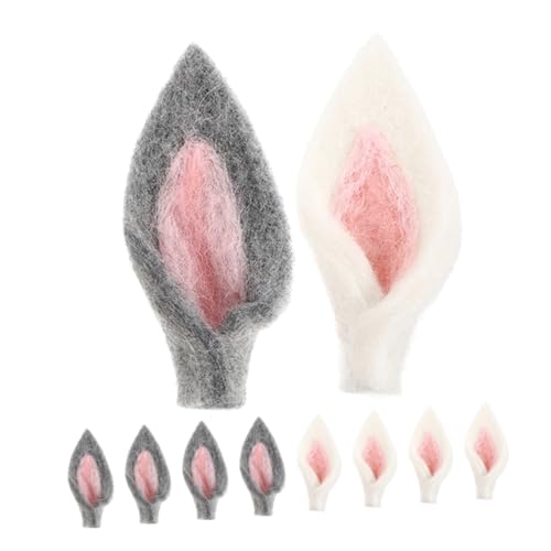 Hemobllo 10 Stück Teiliges Filz Hasenohren Haarclips für Mädchen Weiches Material Vielseitig als Haar und Hutdeko Niedlich für Party DIY Bastelzubehör und Weiß Festliche Accessoires von Hemobllo