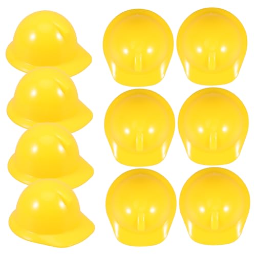 Hemobllo 10 Stück Teiliges Mini Sicherheitshelm aus Kunststoff Dekorativer Bauarbeiter Helm für Puppen Haustiere und DIY Party Gelber Kleiner Schutzhelm als Lustiges Kostüm Accessoire von Hemobllo
