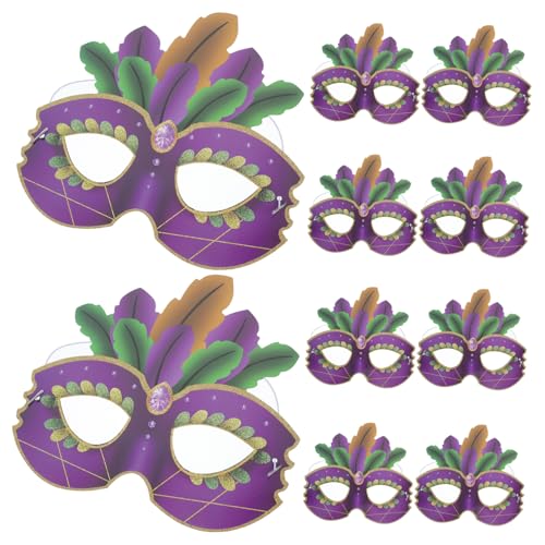 Hemobllo 10 Stück Teiliges Papier Karnevalsmaske Leichte Bunte Masken mit Niedlichem Cartoon Design für Fasching Verkleidung und Kostümpartys Einfach zu Tragen und Bequem für Stundenlangen von Hemobllo