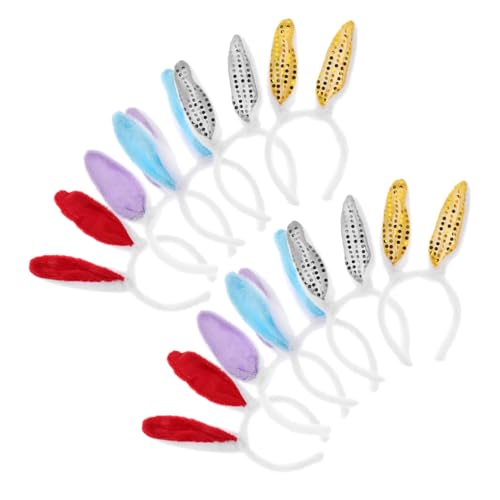 Hemobllo 10 Stück Teiliges Plüsch Hasenohren Haarreif Kopfschmuck für Ostern Party Cosplay Weiche Bequeme Haarschmuck Mischung für Mädchen von Hemobllo