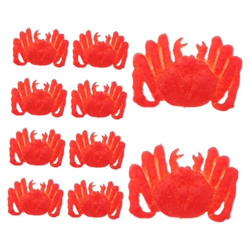 Hemobllo 10 Stück Teiliges Realistische Krabben Deko aus Resin Detailgetreue Meeresfigur Kompakt und Vielseitig für Küchen und Partydekoration Lebensecht Gestaltete Miniatur Krabbenmodelle von Hemobllo