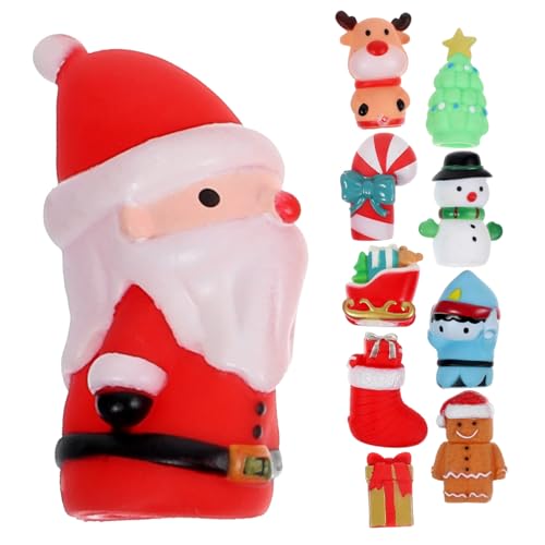 Hemobllo 10 Stück Teiliges Weihnachts Fingerpuppen aus Leichtem Kindersicherem Vinyl mit Santa Claus Schneemann Rentier und Tannenbaum für Kreatives Rollenspiel und Frühe Bildung zu Hause von Hemobllo