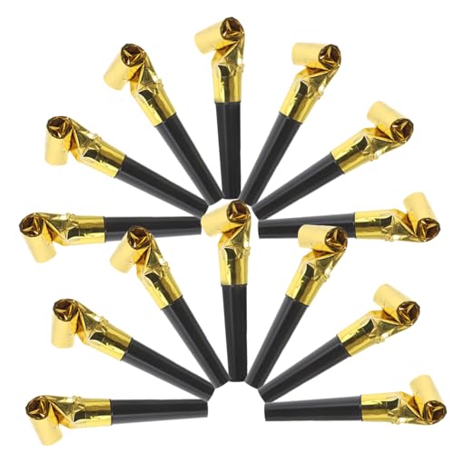 Hemobllo 100 Stück Partystimmung weht Drache jubeln Geräuschmacher Dekoration Cheerleading Prost Silvester-Gebläse Partygebläse Krachmacher Schlag Partygeschenke Neujahrsgebläse p.s Golden von Hemobllo