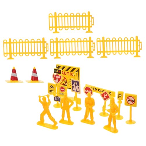 Hemobllo 108 Stück Teiliges Straßenverkehrszeichen Set Miniatur Baustellen Verkehrszeichen Simulation Lernspielzeug zur Verkehrsregel Erkennung und Stadtentwicklung für Kreatives von Hemobllo
