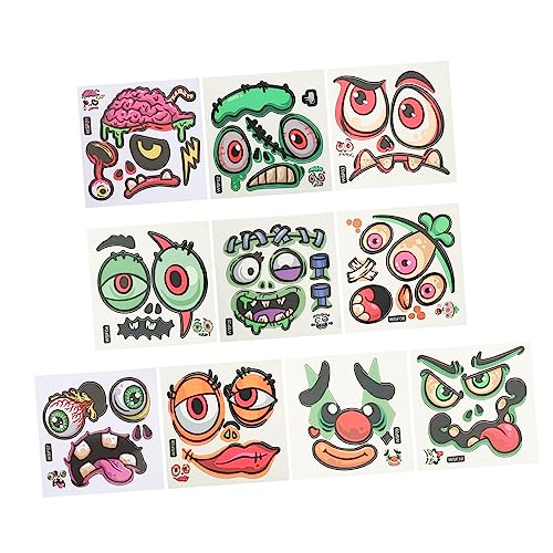 Hemobllo 10Blätter Halloween Kürbis Gesichtsaufkleber DIY Dekorationsaufkleber für Kreative Partys für Festliche Anlässe eine Lebendige von Hemobllo