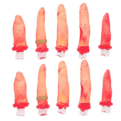 Hemobllo 10Stücke Teiliges Halloween Gefälschtes Fingerspielzeug Blutige Finger Attrappen für Gruselige Dekorationen Party Bar und Streichaktionen Hemobllo 10Stücke Teiliges Halloween Gefälschtes Fingerspielzeug Blutige Finger Attrappen für Gruselige Dekorationen Party Bar und Streichaktionen von Hemobllo