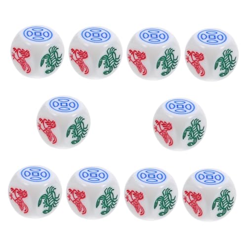 Hemobllo 10stücke Teiliges Abs Würfelset Für Traditionelles Fisch-Krebs-Garnelen-Spiel Dekorative Spielwürfel Für Partys Rollenspiele Und Brettspiele Leicht Präzise Und Langlebig von Hemobllo