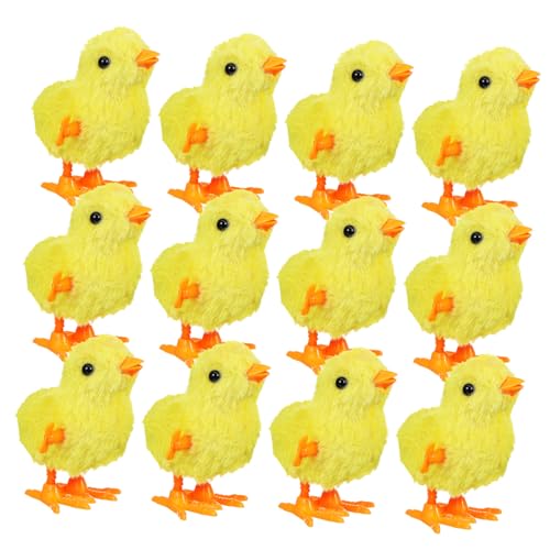 Hemobllo 12 Stück Küken Aufziehhuhn Hähnchen Stofftier Küken- Aufziehen Hühnerspielzeug Für Kükenspielzeug Aufziehen Wind Ausgestopft Yellow Plüsch von Hemobllo