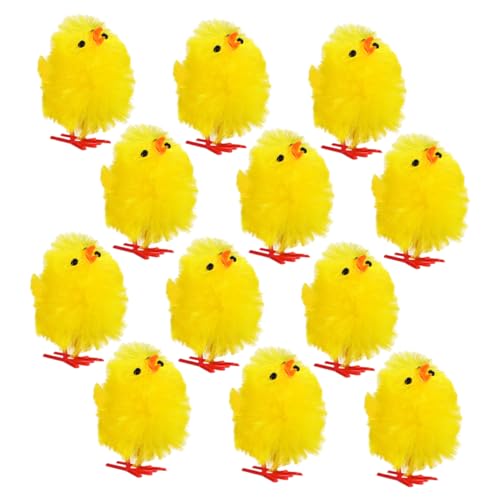 Hemobllo 12 Stück Osterdeko-küken Lustiges Küken Ostern Ostereierfüller Partyspielzeug Für Küken Osterschmuck Chemiefaser Und Kunststoff Yellow von Hemobllo