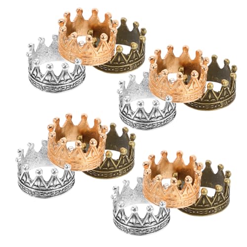 Hemobllo 12 Stück Puppenhaus Minikrown Krone Mini-Tiara-Krone Krone Kuchendeckel Mini Juwelenbesetzte Krone Kronen Zur Dekoration Krone Handwerk Legierung von Hemobllo