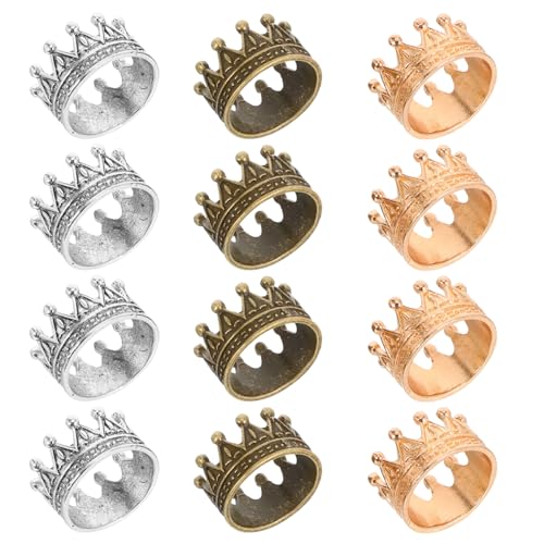 Hemobllo 12 Stück Puppenhaus Minikrown Puppenhauskrone Krone Kuchendeckel Mini Puppenhausbauzubehör Mini Diademe Miniatursachen juwelenbesetzte Krone kleine Krone Legierung von Hemobllo
