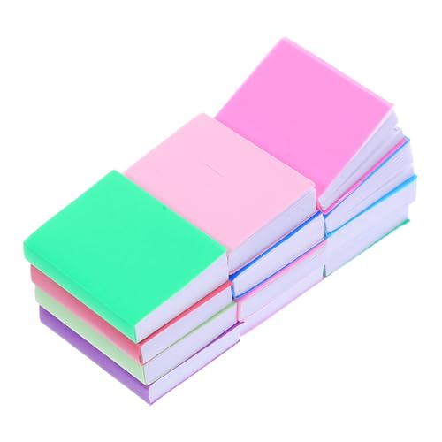 Hemobllo 12 Stück Sleeve-Book-Modell Buchzubehör Mini-Buchverzierungen Mini-Puppenhaus-Blankobücher Puppenhaus Leere Bücher Leere Minibücher beschichtetes Papier von Hemobllo