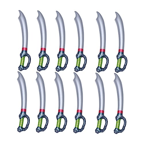 Hemobllo 12 Stück Teiliges Aufblasbares Piratensäbel aus PVC Leichtes Rollenspiel Requisit für Piratenkostüm Cosplay Halloween und Partydekoration von Hemobllo