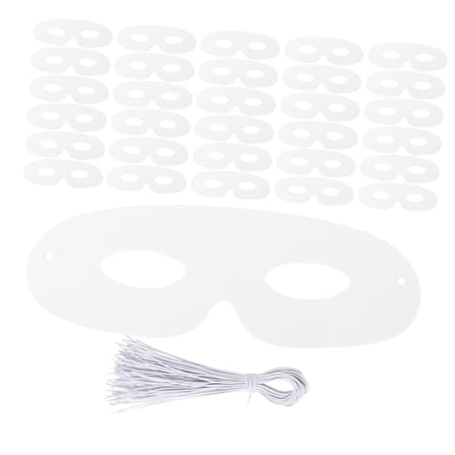 Hemobllo 120 Stück DIY Weiße Papiermasken zum Bemalen Elastische Bänder Sichere Dicke Kartonqualität Vielseitig für Karneval Halloween Schulfeiern Geburtstage und Kostümpartys Geeignet von Hemobllo