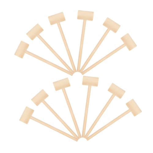 Hemobllo 12Stücke Holzhammer Mini Hämmer für Massivem Holz Hammerspielzeug Hand Augen Koordination und Geschicklichkeit für Jungen von Hemobllo