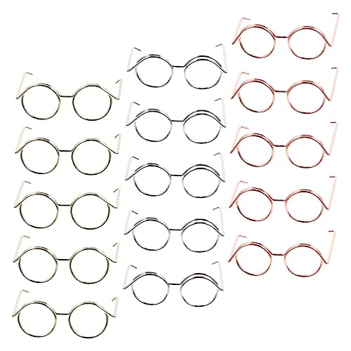 Hemobllo 15Stücke Teiliges Puppenbrillenrahmen aus Metall mit Drahtgestell Puppenbrille Roségold für Puppenbekleidungszubehör und Kreatives Basteln Hemobllo 15Stücke Teiliges Puppenbrillenrahmen aus Metall mit Drahtgestell Puppenbrille Roségold für Puppenbekleidungszubehör und Kreatives Basteln von Hemobllo
