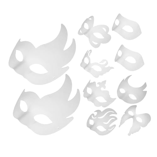 Hemobllo 16 Stück Teiliges DIY Papiermasken Unbemalt Weiß Uncoloriert Bastelset für Maskenball Halloween Karneval Kostüm Party Zubehör für Damen Herren von Hemobllo