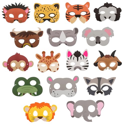 Hemobllo 16Stücke Tiermasken aus Papier Dekorative Kostümmasken für Partygeschenke Vielseitige Themenmasken für Geburtstagsfeiern und Cosplay Events Hemobllo 16Stücke Tiermasken aus Papier Dekorative Kostümmasken für Partygeschenke Vielseitige Themenmasken für Geburtstagsfeiern und Cosplay Events von Hemobllo