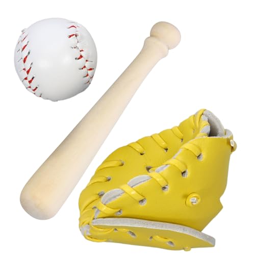 Hemobllo 1Satz Baseball für Puppenhaus Teiliges Dekorationsset mit Handschuh und Ball für DIY und Sammler Robuste und Sichere Materialien von Hemobllo