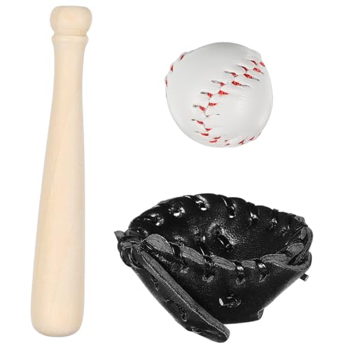 Hemobllo 1Satz Baseballschläger und Ball Dekorative Simulation für Minihäuser Weihnachtsminiaturen Realistische Sportaccessoires für Kreative von Hemobllo