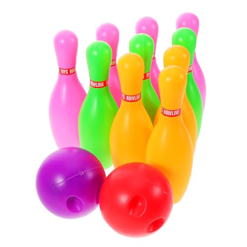 Hemobllo 1Satz Bowlingkugel Set für Interaktives Kegelspiel mit Bunten Pins und Bällen Indoor für Kleinkinder Fördert Hand Augen Koordination und Familienbindung von Hemobllo