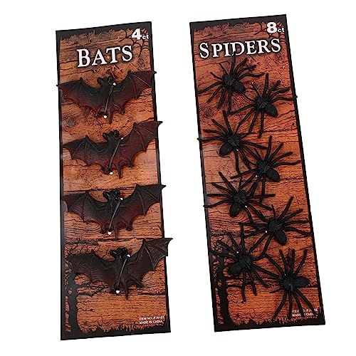 Hemobllo 1Satz Halloween Insekten Requisiten Gefälschte Fledermäuse und Spinnen für Gruselige Deko Streichprops für Halloween Partys für Schaurige Atmosphären von Hemobllo