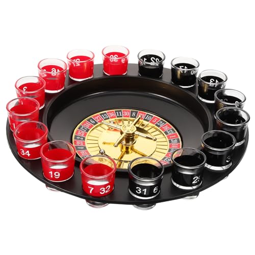 Hemobllo 1Satz Interaktives Shot Roulette Trinkspiel Set und Glasmaterialien für Partys und Zusammenkünfte Stylisches Trinkzubehör Rouletterad Stütze von Hemobllo
