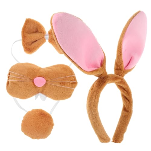 Hemobllo 1Satz Kaninchen Kostüm Set für Halloween Teiliges Set mit Hasenohren Haarschmuck und Stirnband für Cosplay für Partys und Aufführungen Einfach zu Reinigen von Hemobllo