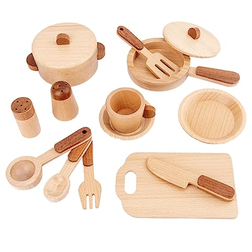 Hemobllo 1Satz Küchenspielzeug Set aus Holz für Pädagogisches Simulationsspielzeug Teiliges Set mit Farbenfrohen Küchenutensilien für Kreatives und Frühe Entdeckungen von Hemobllo