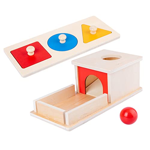 Hemobllo 1Satz Montessori Holzspielzeug Teiliges Objektbeständigkeitsbox mit Geometrischen Formen für Ab Jahr Fördert Farben Geduld und Konzentration Lernspielzeug von Hemobllo