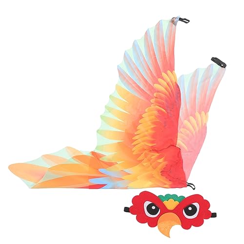 Hemobllo 1Satz Papageien Kostüm mit Flügeln Vogelmaske für Halloween Kostümzubehör für Mottopartys Atmungsaktive Bequeme Verkleidung für Jungen von Hemobllo