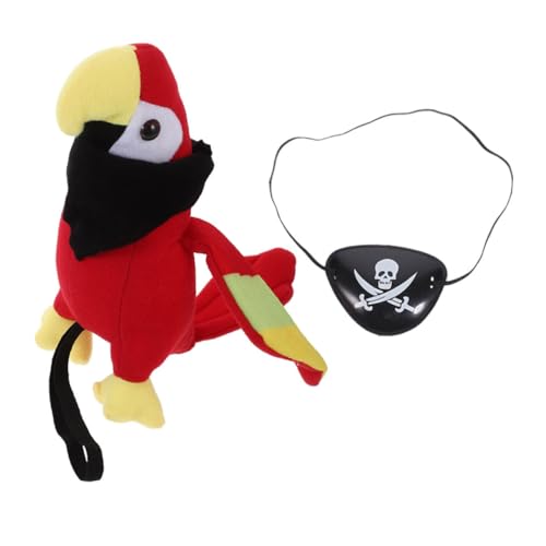 Hemobllo 1Satz Piraten Papagei Kostüm Zubehör Teiliges Cosplay Requisiten mit Augenklappe Schwarzem Halstuch und Plüsch Papagei für Halloween und Piratenpartys Hemobllo 1Satz Piraten Papagei Kostüm Zubehör Teiliges Cosplay Requisiten mit Augenklappe Schwarzem Halstuch und Plüsch Papagei für Halloween und Piratenpartys von Hemobllo