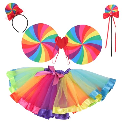 Hemobllo 1Satz Regenbogen Kostüm für Teiliges Cosplay mit Tüllrock Haarband Zauberstab für Partys Geburtstagsfeiern Festivals Leicht Angenehm Hemobllo 1Satz Regenbogen Kostüm für Teiliges Cosplay mit Tüllrock Haarband Zauberstab für Partys Geburtstagsfeiern Festivals Leicht Angenehm von Hemobllo