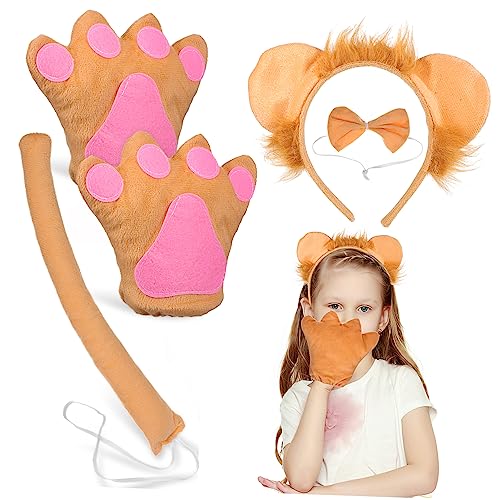Hemobllo 1Satz Stirnband Set mit Löwenschwanz Handschuhen Niedliches Halloween Kostüm für Damen für Karneval Cosplay Langlebiges Zubehör mit Einzigartigem Design von Hemobllo