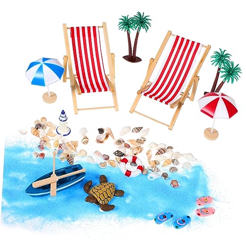 Hemobllo 1Satz Strandset mit Faltbaren Strandkorbschirme Kreatives Zubehör für Mikrolandschaften und Stranddekorationen Sicher und Kompakt für Erwachsene von Hemobllo