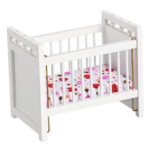 Hemobllo 1Stück Babybett für Puppenhaus Handgefertigte Krippe aus Umweltfreundlichem Kompakt und Design für Kinderzimmer zur Dekoration von Hemobllo