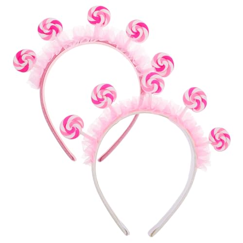 Hemobllo 2 STÜCK Teiliges Candy Headband für Niedliches Cartoon Lollipop Design Plüschmaterial Bequemes Stirnband für Geburtstagsfeiern und Park Süßes Haarschmuck Accessoire von Hemobllo